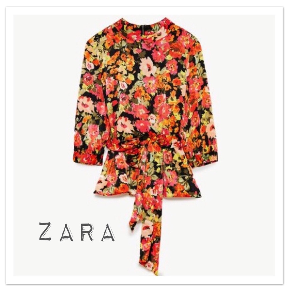 Zara TRF Top With Wrap Around Belt - NWT